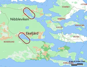 Karta över de två vikarna som föreslås få Natura-2000 klassning.